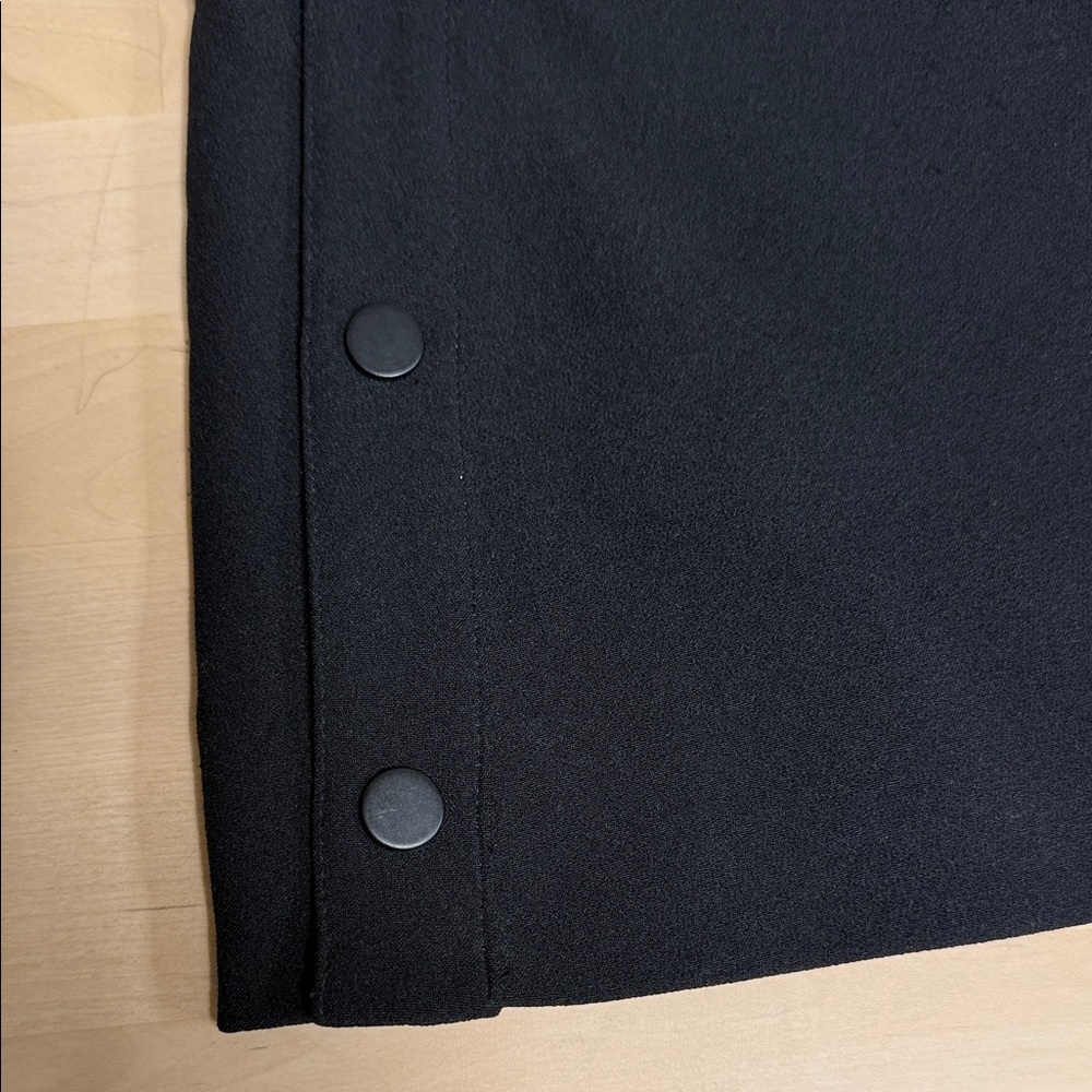 Whistles Classic Black A-Line Skirt with Side Buttons - Picture 4 of 7